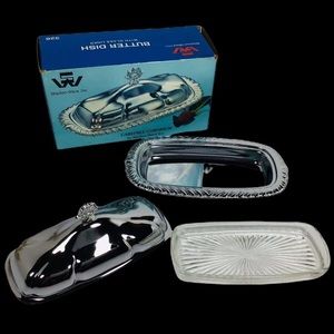 NEW Shelton-Ware Inc. Butter Dish With Glass Liner